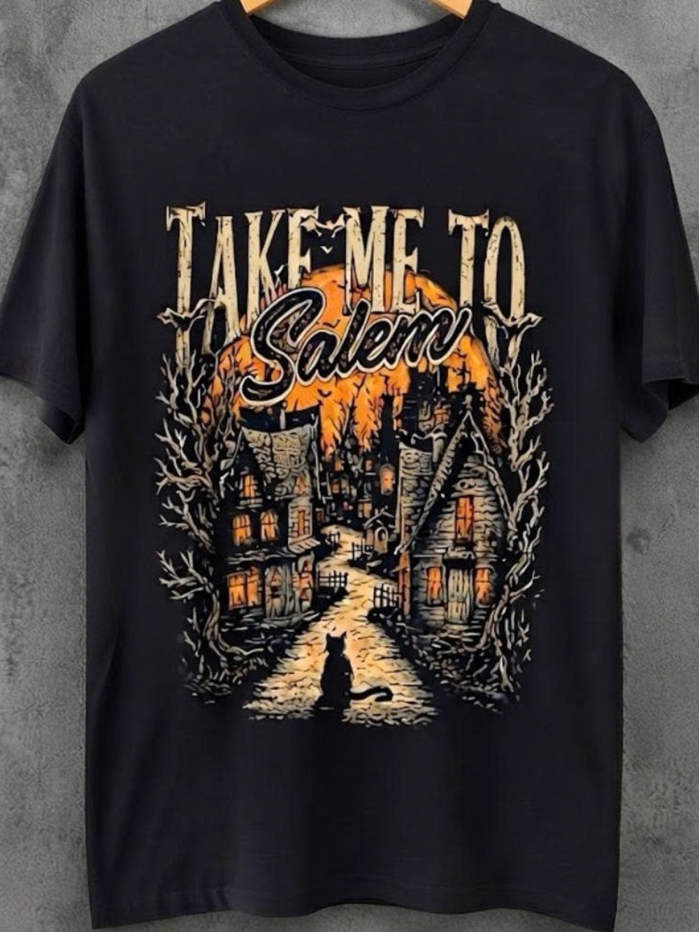 Take Me to Salem Vintage Halloween Artwork Shirt